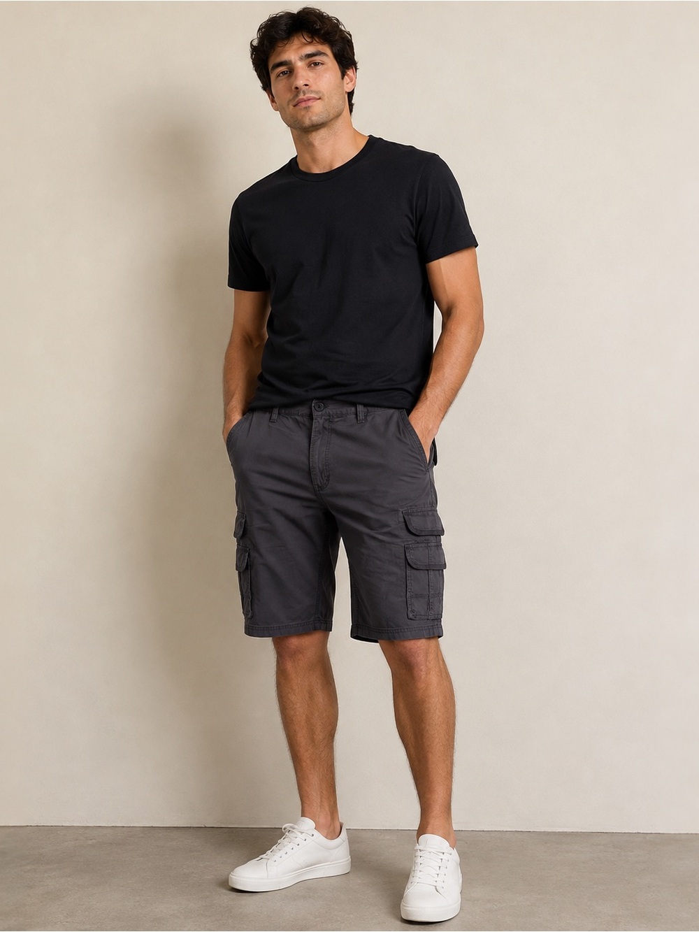 Men's Cargo Shorts in Charcoal Gray - Utility Casual